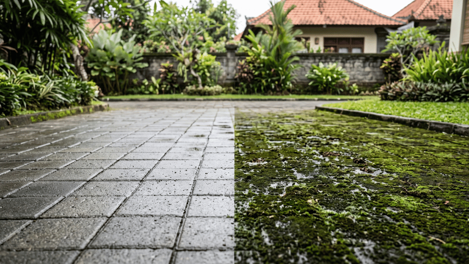 Langkah Praktis Membersihkan Lumut di Paving Block & Garasi